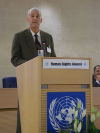 Pedro Nuñez intervém no Conselho de Direitos Humanos da ONU