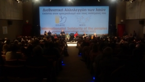  O evento aberto ao público teve o lema "Solidariedade Internacionalista entre os povos contra o imperialismo e suas guerras"