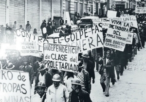 Manifestação contra a ditadura na Bolívia