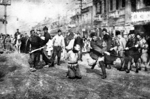Flagrante de decapitação durante o massacre de Nanquim