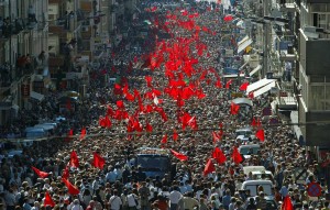 Funeral do líder comunista Álvaro Cunhal, em 2005