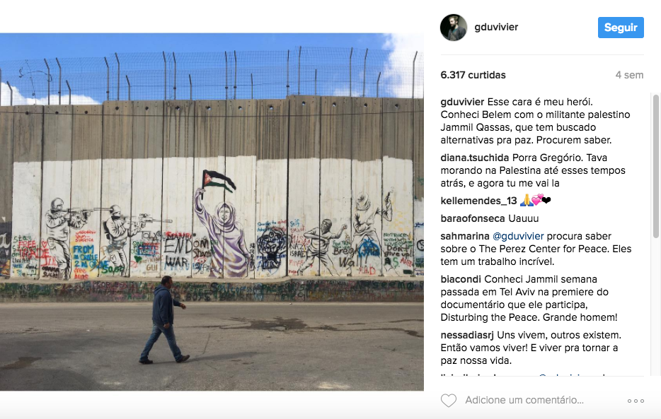 Ainda no Instagram, Duvivier relata seu encontro com Jammil Qassas / Foto: Reprodução