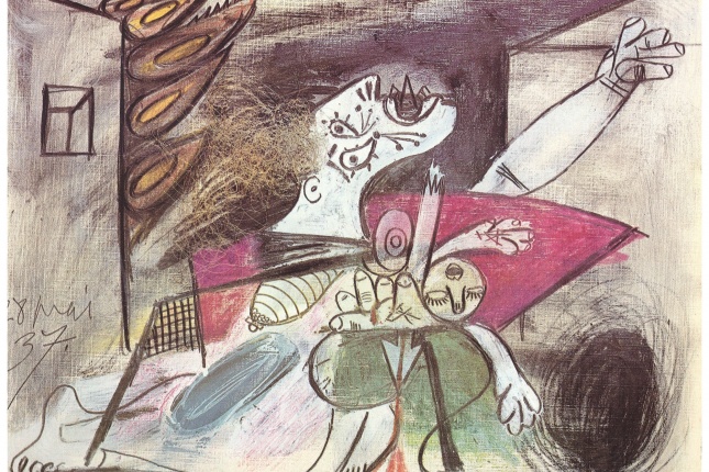 Um dos estudos da mãe com o filho morto nos braços / Pablo Picasso