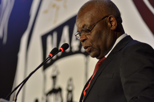 Mawete João Baptista, do Comitê Central do Movimento Pela Libertação de Angola (MPLA) fala ao 14º Congresso