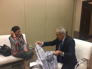 Em nome do PCdoB, Socorro Gomes faz uma reunião bilateral com o representante do Movimento de Libertação Nacional da Palestina - Fatah - Yman Adel Odeh